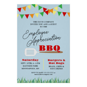 Póster Verano de Apreciación de Empleados en barbacoa
