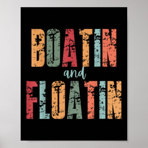 Póster Verano de barcas y flotadores en el lago