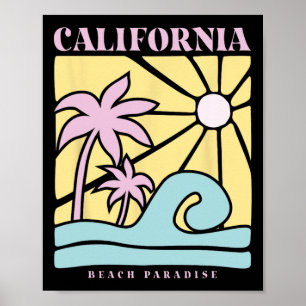 Póster Verano de California Paraíso de la playa soleada V