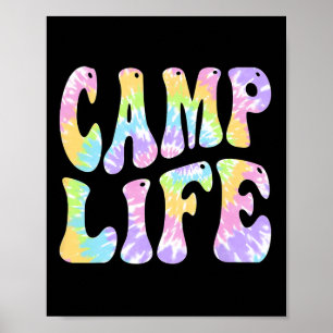 Póster Verano de camping para niñas Campamento de verano 
