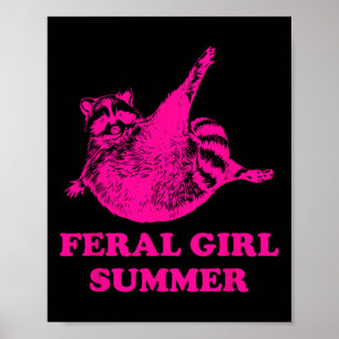 Póster Verano de chica asilvestrada Amantes de mapaches V
