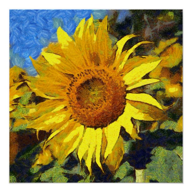 Póster Verano De Estilo Artístico De Sunflower (Anverso)