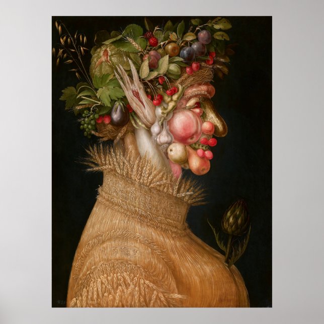 Póster Verano de Giuseppe Arcimboldo (1563) (Frente)