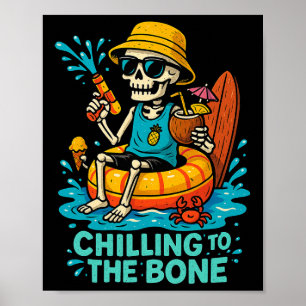 Póster Verano De Halloween Escalofriante Para El Bono Ske