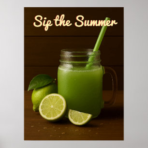 Póster Verano de jugo de limón fresco - Citrus refrescant