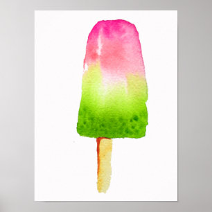 Póster Verano de la paleta rosa de frambuesa