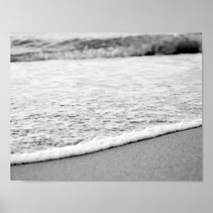 Póster Verano de playa en blanco y negro