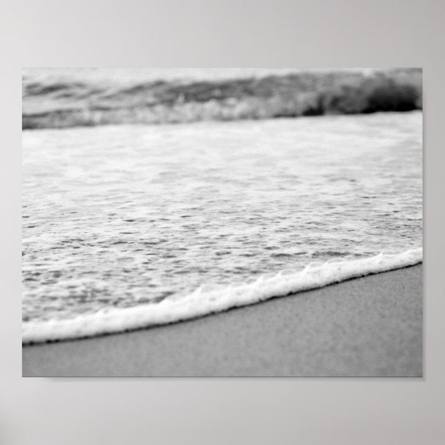 Póster Verano de playa en blanco y negro (Frente)