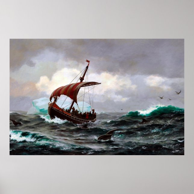 Póster Verano en el año Circa 1000 de la costa de Groenla (Frente)