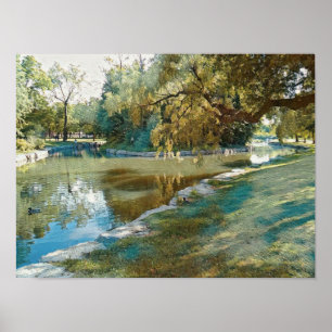 Póster Verano en el parque estilizado