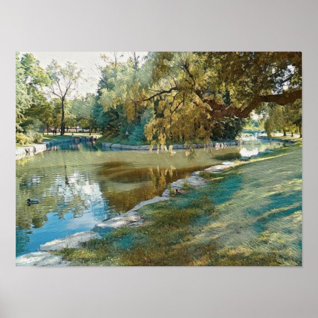 Póster Verano en el parque estilizado (Frente)