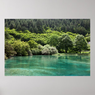 Póster Verano en el valle de Jiuzhaigou