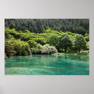Póster Verano en el valle de Jiuzhaigou
