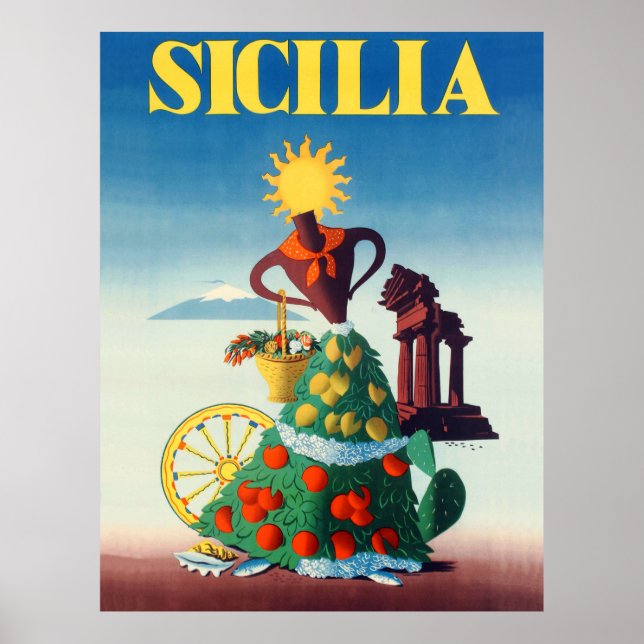 Póster Verano en Sicilia, Italia (Frente)