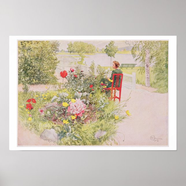 Póster Verano en Sundborn, 1913, de un prin comercial (Frente)