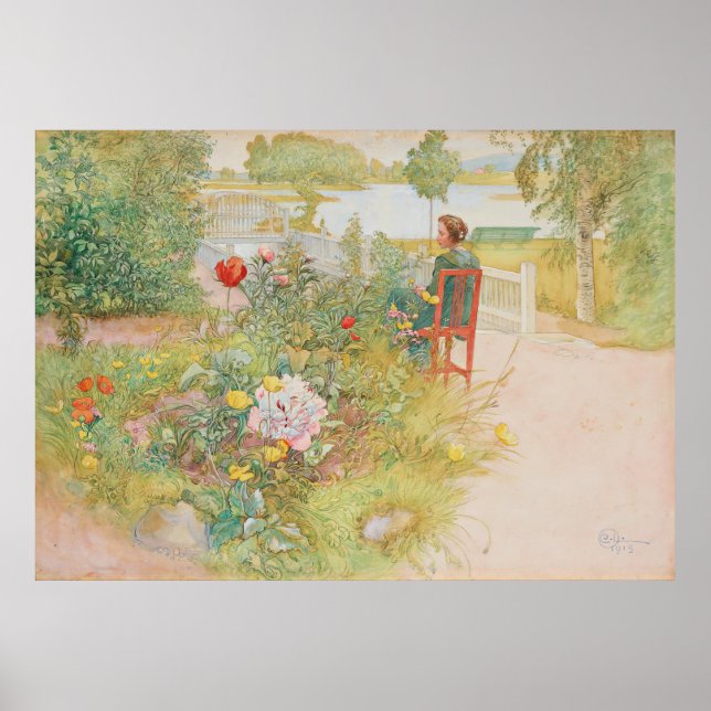 Póster Verano en Sundborn por Carl Larsson (Frente)
