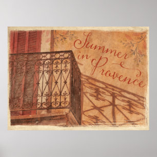 Póster Verano en vintage del francés del país de Provence