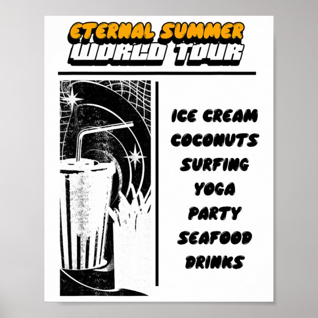 Póster Verano Eterno - Helado Cocos Surf Yoga ( (Frente)