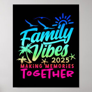Póster Verano familiar de vacaciones en playa 2025
