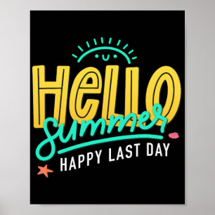 Póster Verano Feliz Último Día De Escuela Profesor Estudi