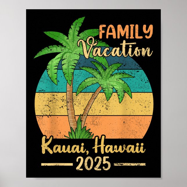 Póster Verano Kauai Hawaii Beach Family Vacation 2025 (Frente)