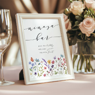 Póster Verano primavera Floral Bridal Ducha Mimosa Bar