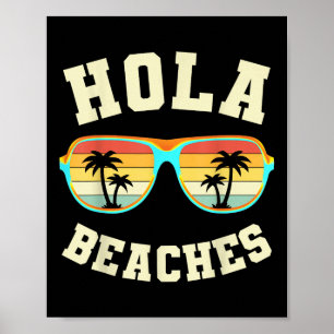Póster Verano Retro Hola Beaches Funny Beach Vin