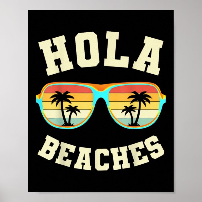 Póster Verano Retro Hola Beaches Funny Beach Vin (Frente)
