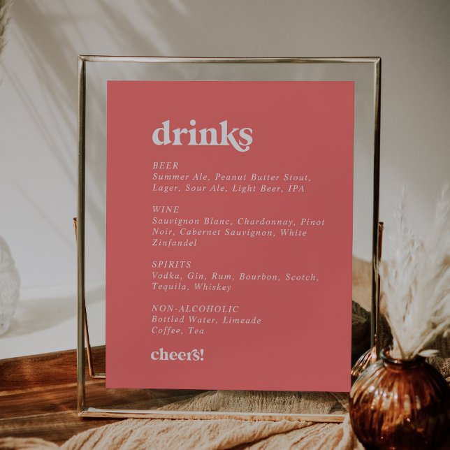 Póster Verano retro | Rótulo del menú de bebidas de Boda  (Subido por el creador)