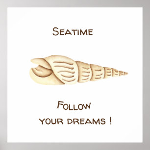 Póster Verano seguir tus sueños Shell Romántico Cute Pape