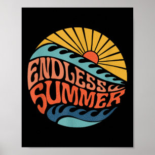 Póster Verano sin fin Retro Sesties Retro 60 Surf Beach