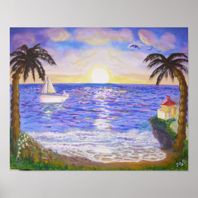 Póster Verano tranquilo en la playa (Frente)