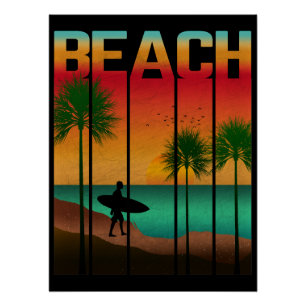 Póster Verano Tropical de Playa