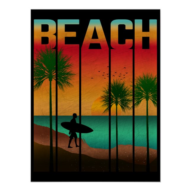 Póster Verano Tropical de Playa (Anverso)