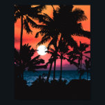 Póster Verano Tropical Naranja Rosa Palm Trees Sunset<br><div class="desc">Este diseño tropical y fresco es perfecto para los meses cálidos de verano. Cuenta con una moderna puesta de sol de neón rosa, naranja y violeta con siluetas negras de palmeras y un sol brillante. ¡Es hermoso, magnífico y pintoresco! ***NOTA DE DISEÑO IMPORTANTE: Para cualquier solicitud de diseño personalizado, como...</div>