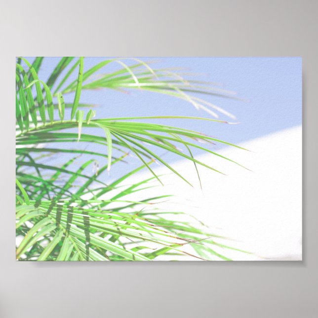 Póster Verano Vibes Palm Tree deja Pastel verde pálido (Frente)