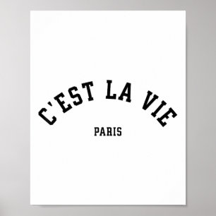 Póster Verano Vintage femenino Cest La Vie Paris Francia