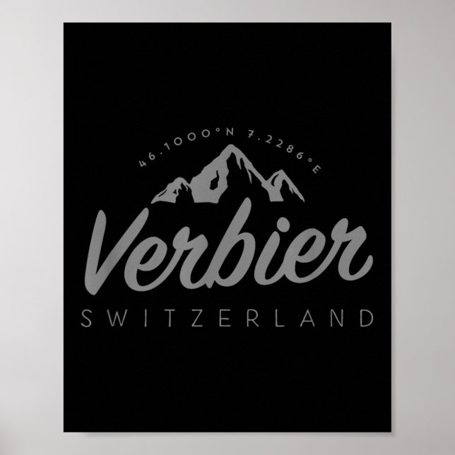 Póster Verbier Mountain Vacation Skiating Suiza (Frente)