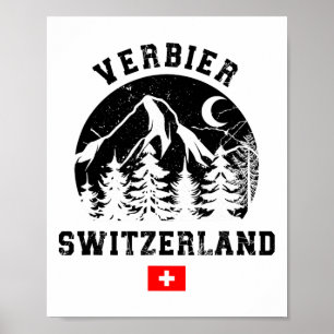 Póster Verbier Suiza Estación de Esquí Alpes Esquí Alpino