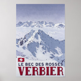 Póster Verbier Suiza Viaje Vintage