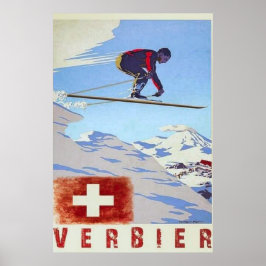 Póster Verbier Suiza Viaje Vintage