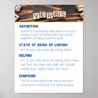 Póster Verbs Poster