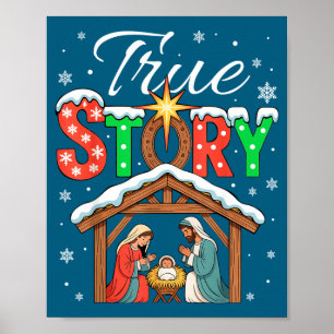 Póster Verdadera Historia Natividad Navidad Niño Jesús Re