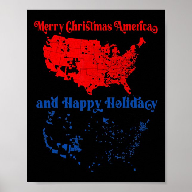 Póster Verdadera Navidad en el mapa electoral de 2024 Tru (Frente)