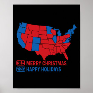 Póster Verdadera Navidad en el mapa electoral de 2024 Tru
