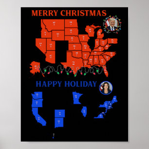 Póster Verdadera Navidad en el mapa electoral de 2024 Tru