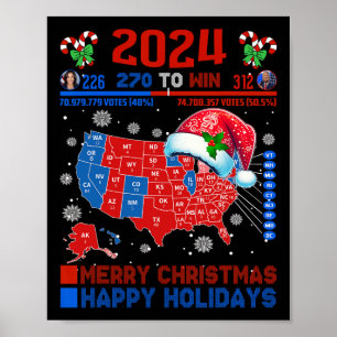Póster Verdadera Navidad en el mapa electoral de 2024 Tru
