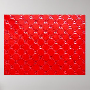 Póster Verdadera tapicería de cuero rojo.