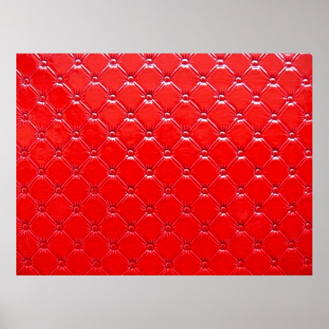 Póster Verdadera tapicería de cuero rojo. (Frente)