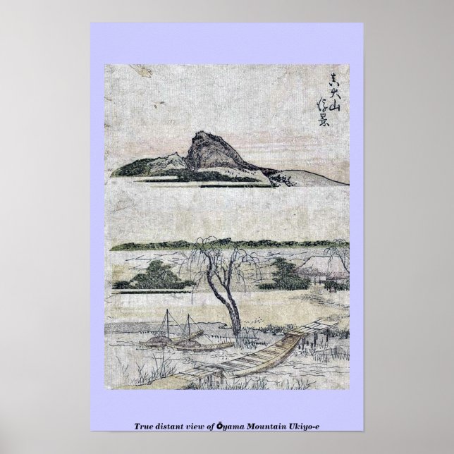 Póster Verdadera vista de la montaña Ōyama Ukiyo-e (Frente)